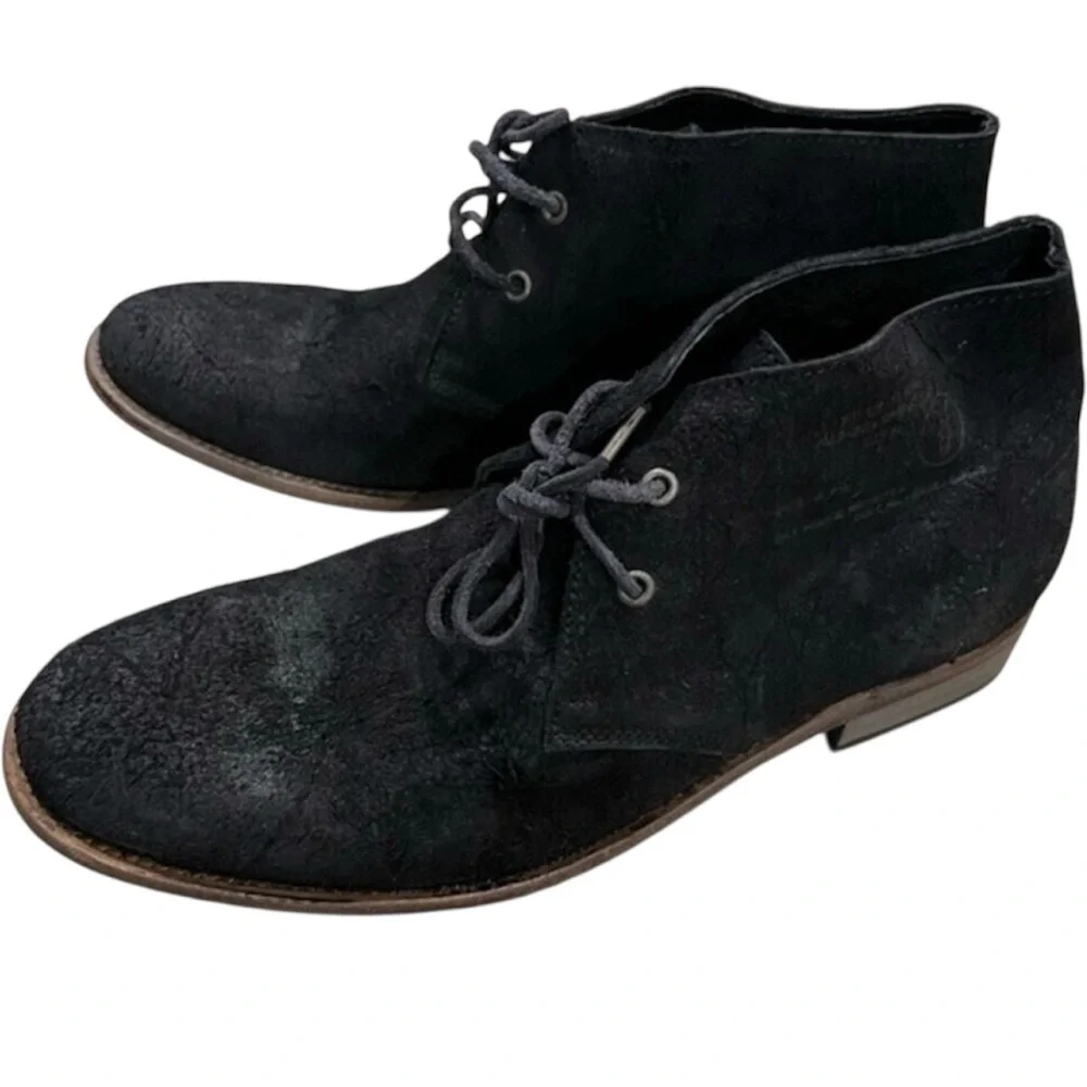 AllSaints Ridge Black Waxed Suede Desert Chukka Boots 9 NIB Rare